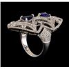 Image 4 : 14KT White Gold 1.98 ctw Sapphire and Diamond Ring
