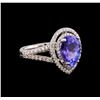 Image 1 : 3.15 ctw Tanzanite and Diamond Ring - 14KT White Gold