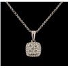 Image 1 : 0.51 ctw Diamond Pendant With Chain - 14KT White Gold