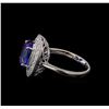 Image 3 : 4.00 ctw Tanzanite and Diamond Ring - 14KT White Gold
