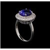 Image 4 : 4.00 ctw Tanzanite and Diamond Ring - 14KT White Gold