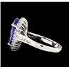 Image 3 : 3.65 ctw Tanzanite and Diamond Ring - 14KT White Gold