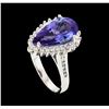 Image 4 : 3.65 ctw Tanzanite and Diamond Ring - 14KT White Gold
