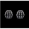 Image 1 : 7.00 ctw Onyx and Diamond Earrings - 18KT White Gold