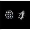 Image 2 : 7.00 ctw Onyx and Diamond Earrings - 18KT White Gold