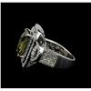 Image 3 : 9.71 ctw Yellow Sapphire and Diamond Ring - 14KT White Gold