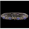 Image 2 : 14KT White Gold 7.90 ctw Tanzanite and Diamond Bracelet