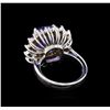 Image 3 : 7.05 ctw Tanzanite and Diamond Ring - 14KT White Gold