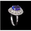 Image 4 : 4.78 ctw Tanzanite and Diamond Ring - 14KT White Gold