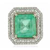 Image 2 : 14KT White Gold GIA Certified 11.28 ctw Emerald and Diamond Ring