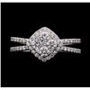 Image 2 : 1.01 ctw Diamond Cluster Ring - 14KT White Gold