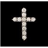 Image 1 : 3.55 ctw Diamond Cross Pendant - 18KT White Gold