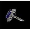 Image 3 : 7.95 ctw Tanzanite and Diamond Ring - 14KT White Gold