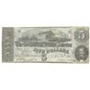 Image 1 : 1863 $5 The Confederate States of America Note T-60 CC