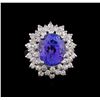 Image 2 : 8.26 ctw Tanzanite and Diamond Ring - 14KT White Gold