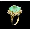 Image 4 : GIA Cert 14.44 ctw Emerald and Diamond Ring - 14KT Yellow Gold