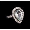 Image 1 : 4.67 ctw Aquamarine and Diamond Ring - 14KT White Gold