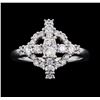 Image 2 : 0.89 ctw Diamond Ring - 18KT White Gold