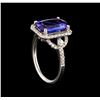 Image 4 : 14KT White Gold 3.34 ctw Tanzanite and Diamond Ring