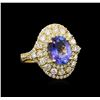 Image 1 : 14KT Yellow Gold 2.05 ctw Tanzanite and Diamond Ring