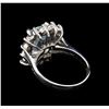 Image 3 : 14KT White Gold 3.96 ctw Aquamarine and Diamond Ring