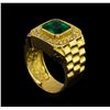 Image 4 : 4.80 ctw Emerald and Diamond Ring - 18KT Yellow Gold