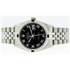 Image 2 : Rolex Stainless Steel Black Roman Diamond and Sapphire DateJust Men's Watch