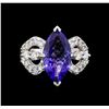 Image 2 : 14KT White Gold 5.37 ctw Tanzanite and Diamond Ring