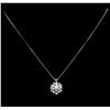 Image 2 : 14KT White Gold 0.35 ctw Diamond Pendant With Chain