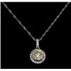 Image 2 : 1.19 ctw Diamond Pendant With Chain - 14KT White Gold