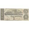 Image 1 : 1863 $5 The Confederate States of America Note T-60 CC