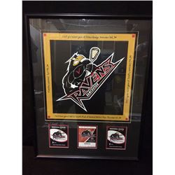 2001 FRAMED VANCOUVER RAVENS LACROSSE MEMORABILIA SET
