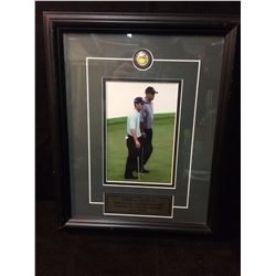 2003 FRAMED MIKE WEIR & TIGER WOODS PHOTO