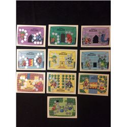 1989 THE LEGEND OF ZELDA NINTENDO TRADING CARDS SET COMPLETE 1-10