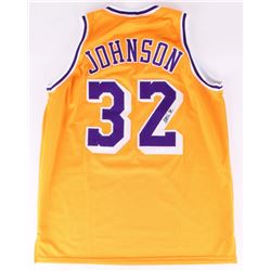 AUTOGRAPHED MAGIC JOHNSON LA LAKERS BASKETBALL JERSEY W/ JSA COA