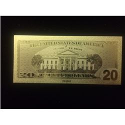 24 KARAT GOLD FOIL USA TWENTY DOLLAR BANK NOTE