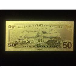 24 KARAT GOLD FOIL USA FIFTY DOLLAR BANK NOTE