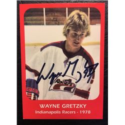 1978 AUTOGRAPHED WAYNE GRETZKY INDIANAPOLIS RACERS HOCKEY CARD
