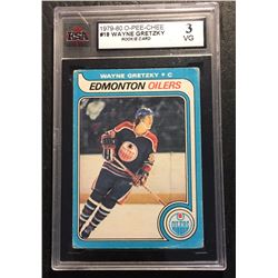 1979-80 WAYNE GRETZKY O-PEE-CHEE #18 ROOKIE HOCKEY CARD MINTED 3 VG
