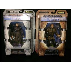 IN BOX STAR TREK ENTERPRISE T POL & NAUSICAAN CAPTAIN 6" ACTION FIGURES W/ ACCESSORIES