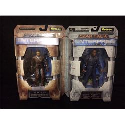 IN BOX STAR TREK ENTERPRISE SATO & MAYWEATHER 6" ACTION FIGURES W/ ACCESSORIES