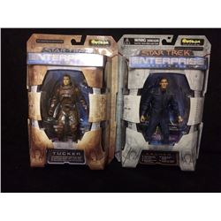 IN BOX STAR TREK ENTERPRISE TUCKER & ARCHER 6" ACTION FIGURES W/ ACCESSORIES