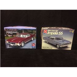 IN BOX CLASSIC 1969 BUICK RIVERA & 1964 CHEVY IMPALA SS MODEL KIT CARS