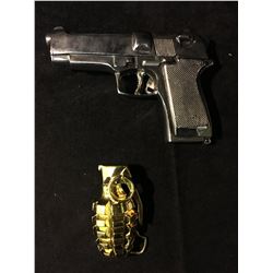 SILVER GLOCK AND GOLD GRENADE BELTS