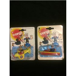 SEALED PACKAGES CORGI POPEYE & OLIVE OYL W/ TOY BOAT & PLANE LOT