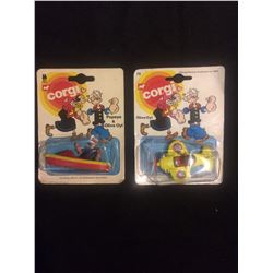 SEALED PACKAGES CORGI POPEYE & OLIVE OYL W/ TOY BOAT & PLANE LOT