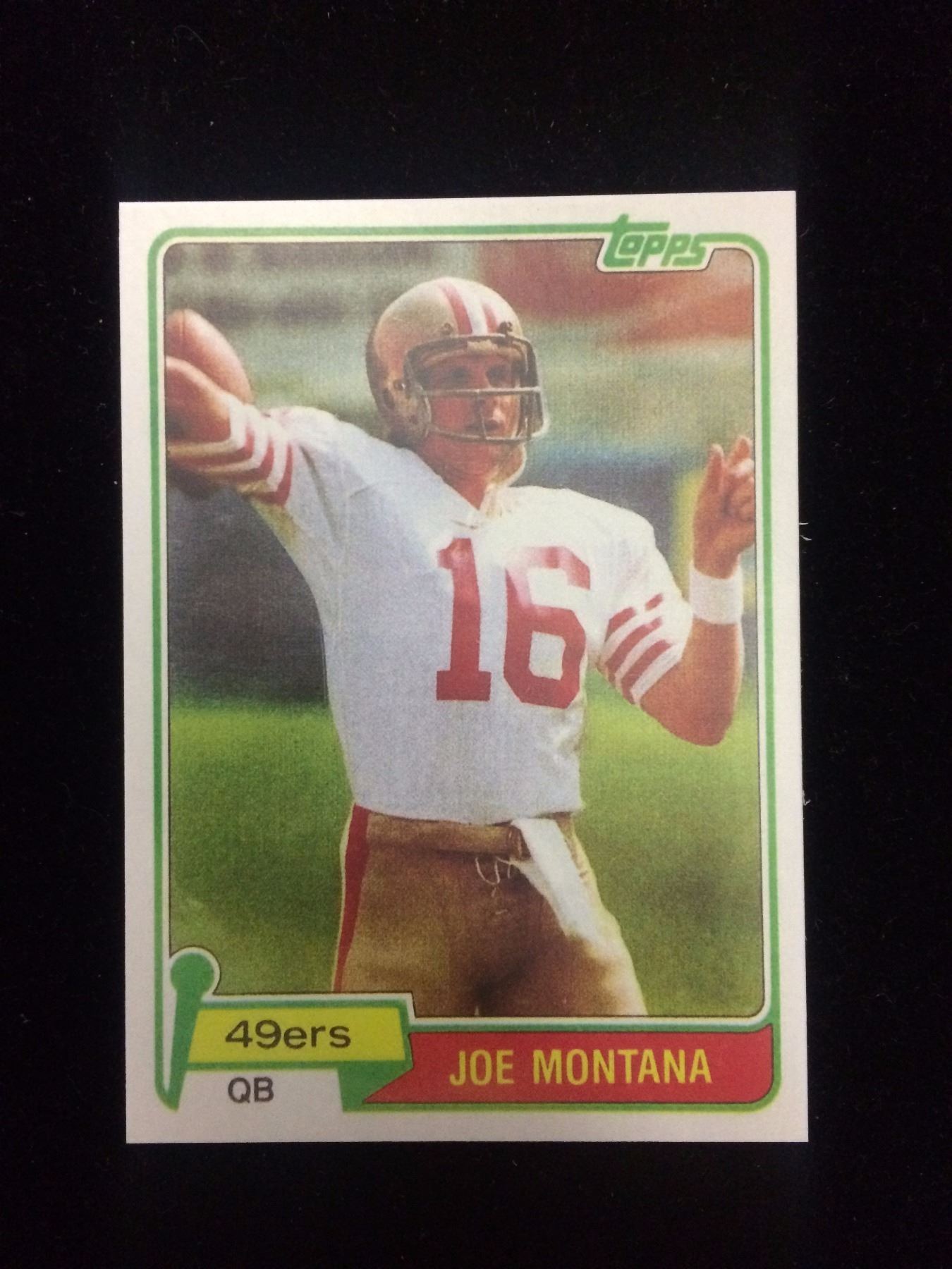 1981 TOPPS JOE MONTANA ROOKIE CARD REPRINT #216