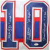 Image 2 : RICHARD, BELIVEAU & COURNOYER SIGNED CANADIANS "10 CUPS CLUB" JERSEY W/ 3 INSCRIPTIONS (JSA COA)