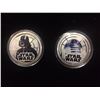 Image 1 : 2011 SILVER PLATED DARTH VADER & R2D2 COINS