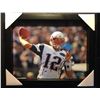 Image 1 : TOM BRADY SIGNED 12" X 15" FRAMED PHOTO (ULTIMATE SPORTS AUCTIONS COA)